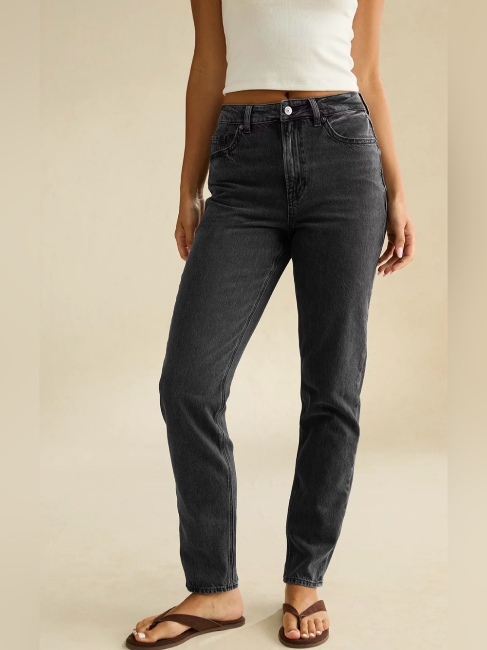 american eagle • ae high rise strigid mom jeans | 2